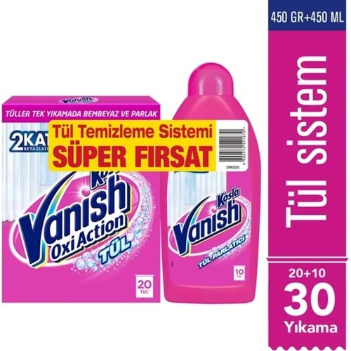 Vanish Kosla Tül Temizleyici Toz 450gr + Parlatıcı 450 ml