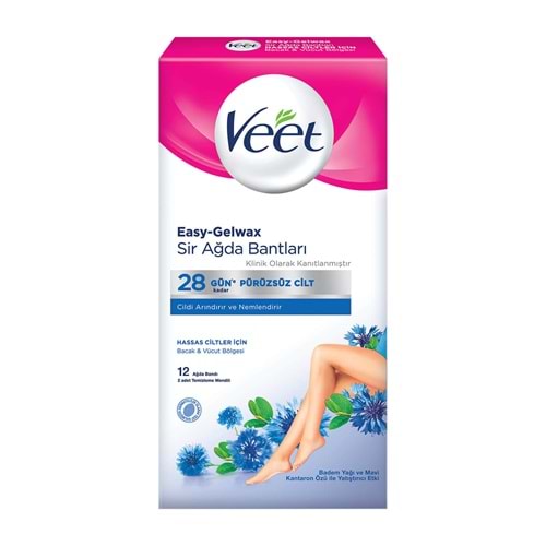 Veet Ağda Bandı 12'li Hassas Ciltler İçin