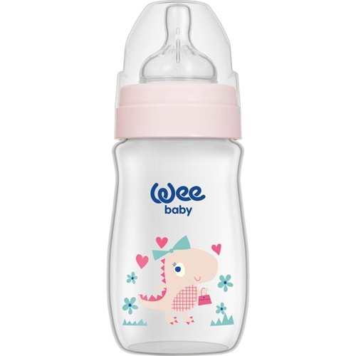Wee Baby Klasik Plus Geniş Ağızlı Pp Biberon 250 Ml - Pembe Dinozor