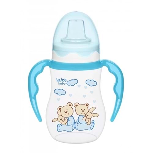 Wee Baby Akıtmaz Kulplu PP Bardak 250ml / Mavi NO:169