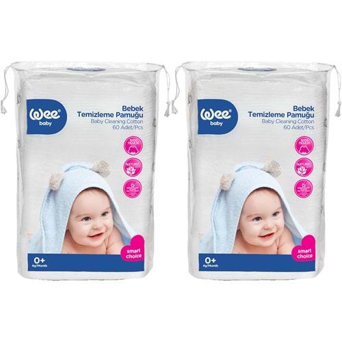 Wee Baby Bebek Temizleme Pamuğu 60'lı - 2 Adet