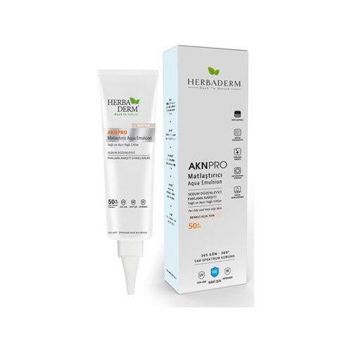 Herbaderm Aknpro Tam Spektrum Koruma Sebum Düzenleyici Yağlı Cilt Renkli Açık Ton