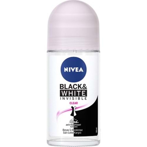 Nivea İnvisible Black&Whıte Clear Roll-On Deodorant 50Ml Kadın