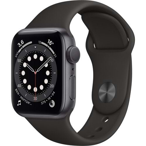Apple Watch Seri 6 40mm GPS Space Gray Alüminyum Kasa ve Siyah Spor Kordon MG133TU/A