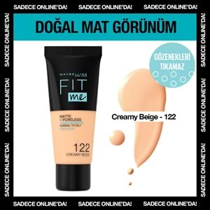 Maybelline New York Fit Me Matte+Poreless Fondöten - 122 Creamy Beige