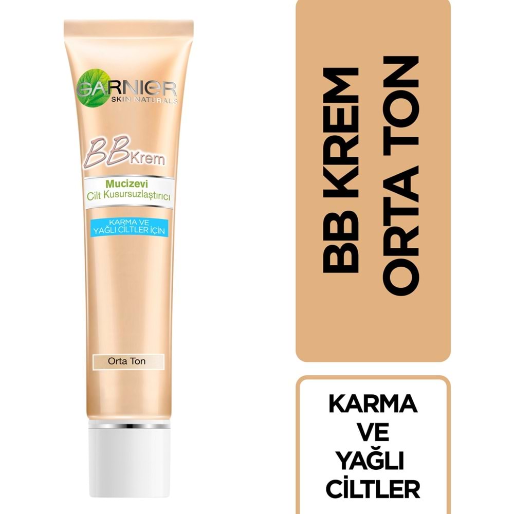 Garnier BB Krem Mucizevi Cilt Kusursuzlaştırıcı Karma/Yağlı Ciltler Orta Ton 50ML