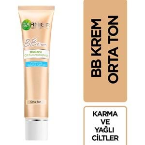 Garnier BB Krem Mucizevi Cilt Kusursuzlaştırıcı Karma/Yağlı Ciltler Orta Ton 50ML