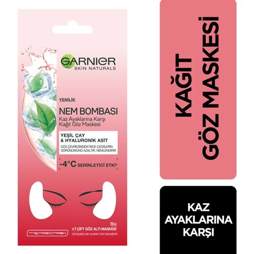Garnier Nem Bombası Kaz Ayaklarına Karşı Kağıt Göz Maskesi