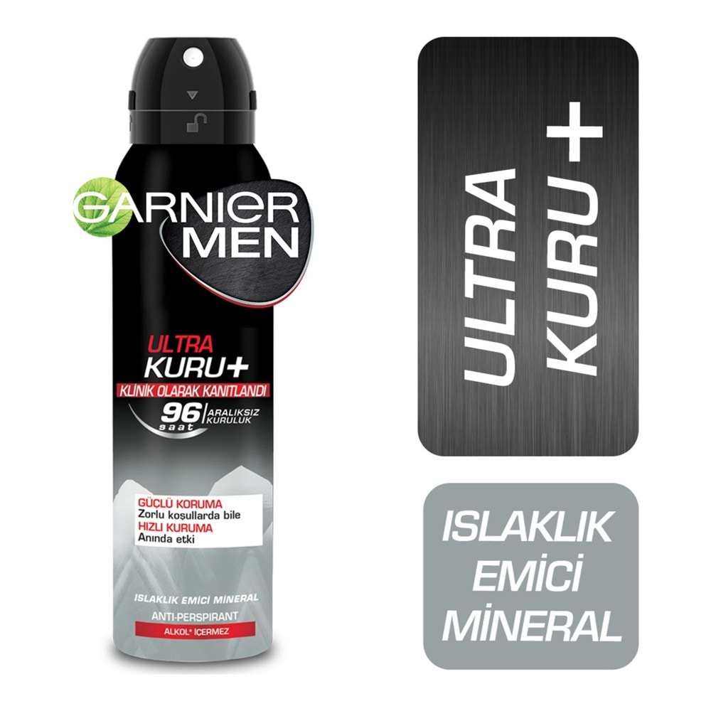 Garnier Men Ultra Kuru Aerosol 150 ml Sprey