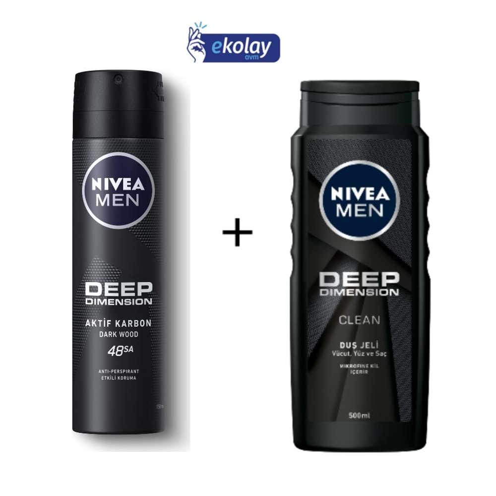 Nivea Men Deep Dimension Sprey Deodorant + Deep Dımensıon Duş Jeli