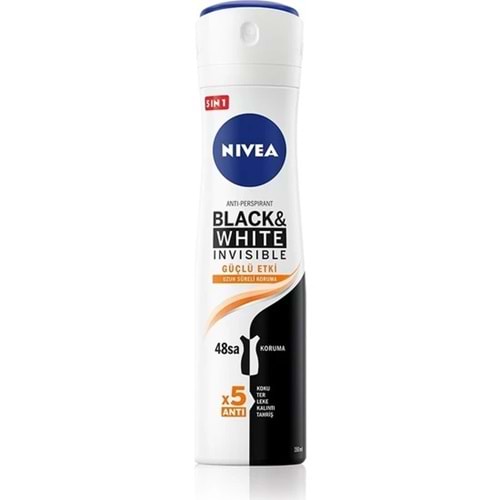 Nivea Black & white Invısıble Güçlü Etki Kadın Sprey Deodorant 150 Ml