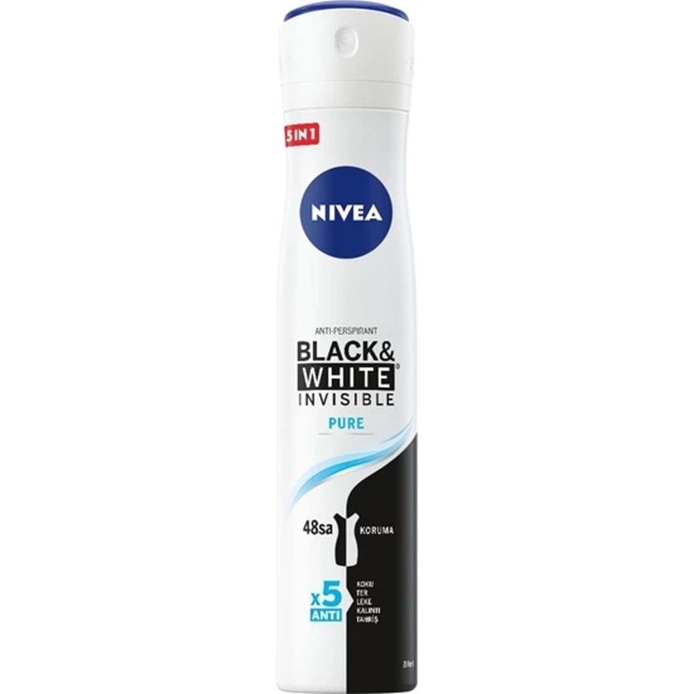 NIVEA Black&White Pure Kadın Deodorant Sprey 200 ml