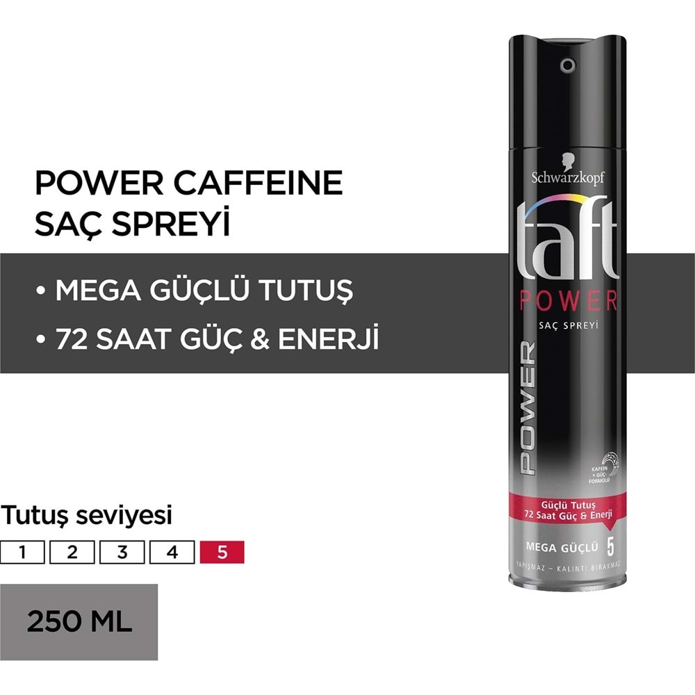 Taft Saç Spreyi Power Caffein 250 ml