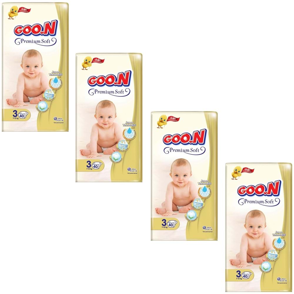 Goon Premium Soft Bebek Bezi No:3 7-12 KG 40lı (X4 Adet)