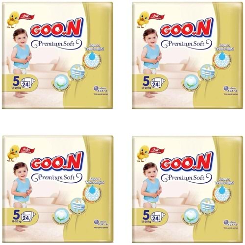 Goon Premium Soft Bebek Bezi No 5 12-20 kg 24 Lü (X4 Adet)