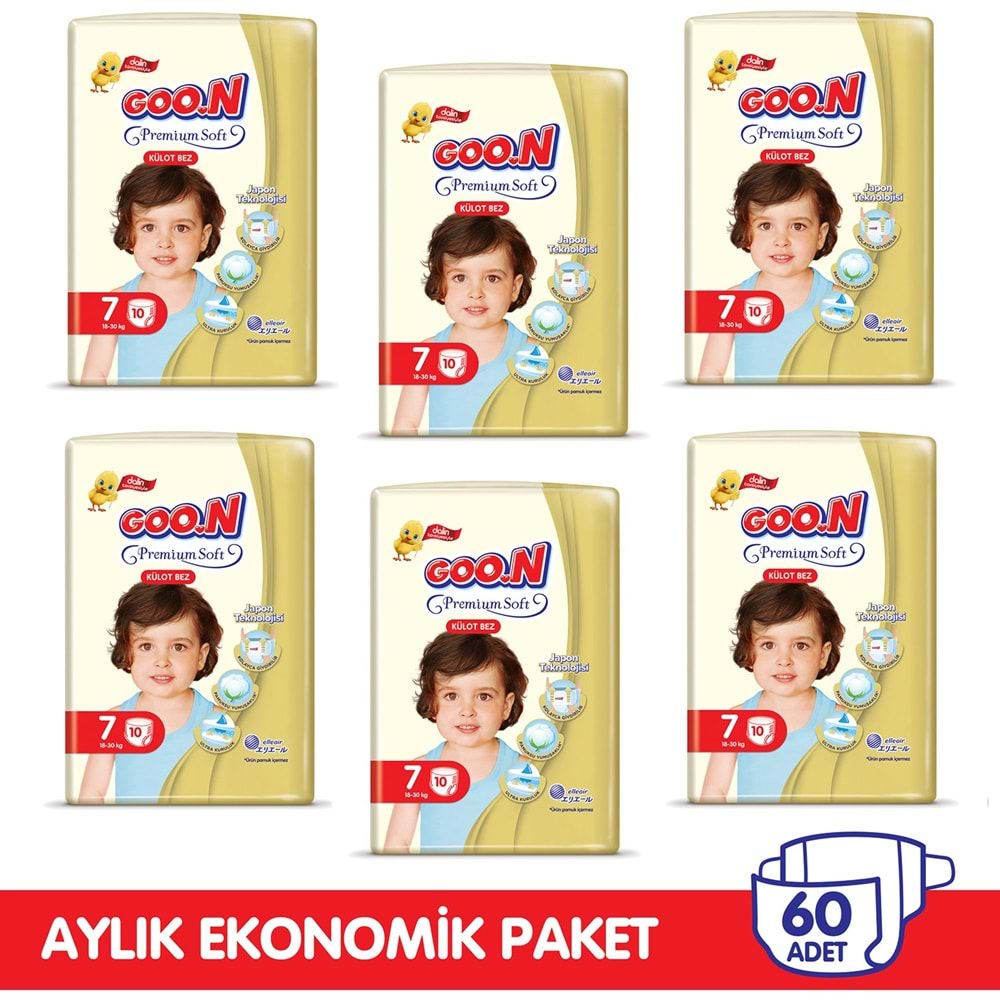 Goon Premium Soft Külot Bez 7 Beden Aylık Ekonomik Paket (X6 ADET)