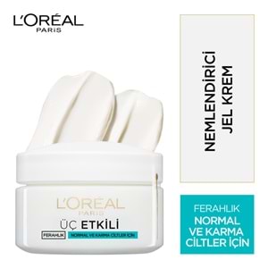 L'Oréal Paris 3 Etkili Ferahlık Günlük Bakım Kremi Normal Ve Karma Ciltler 50ml