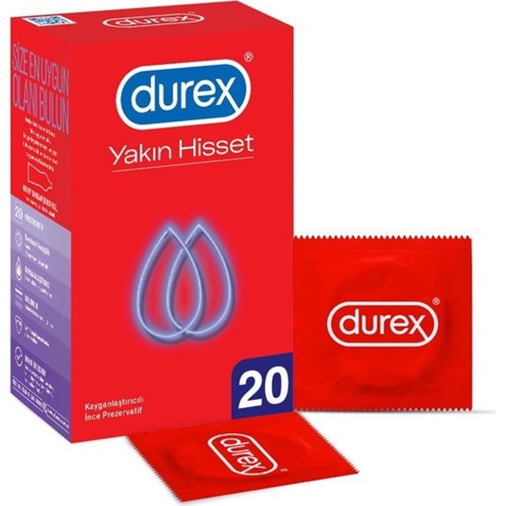 Durex Yakın Hisset İnce Prezervatif 20'li Avantaj Paketi