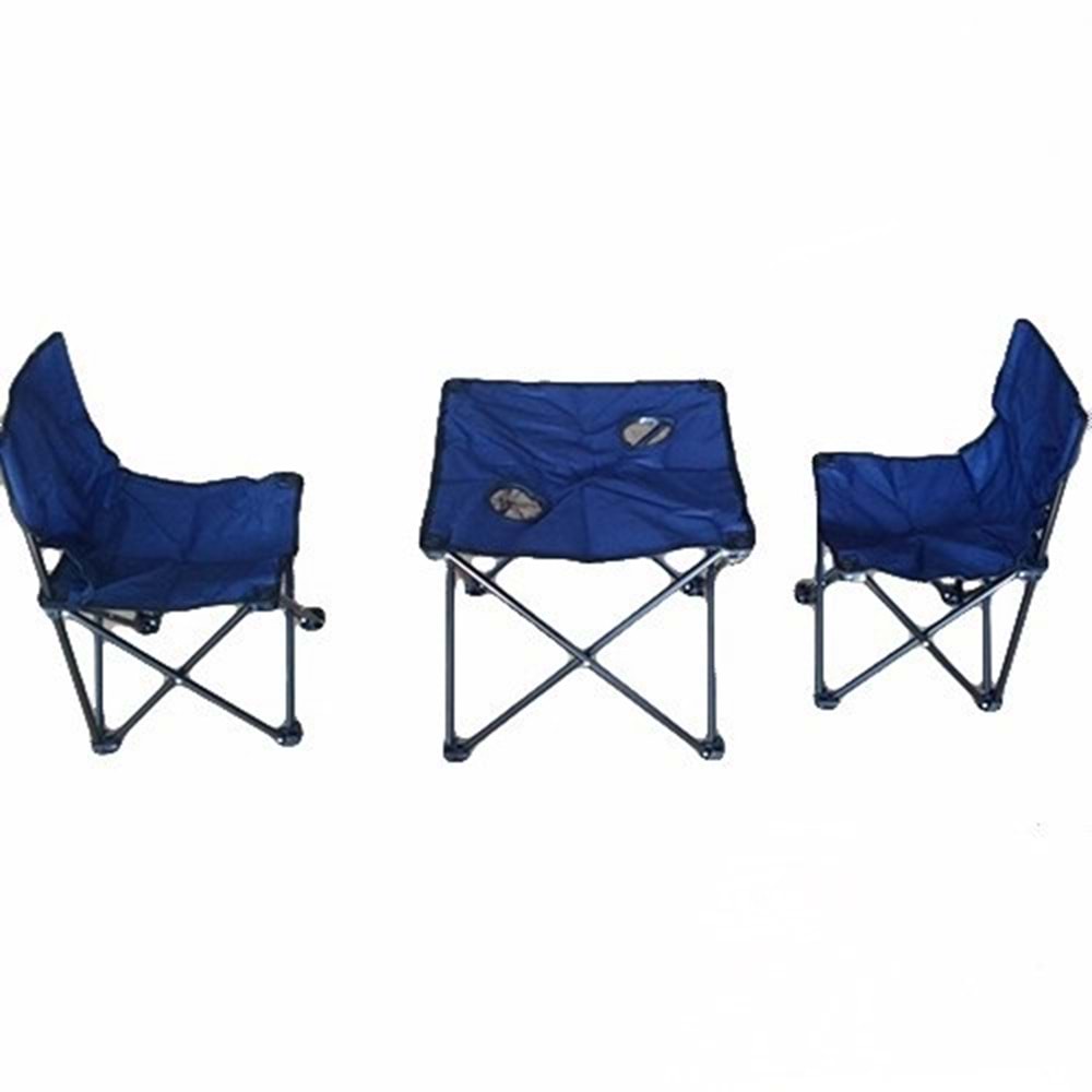 Andoutdoor 2 Sandalye 1 Masa Çantalı Set Mavi