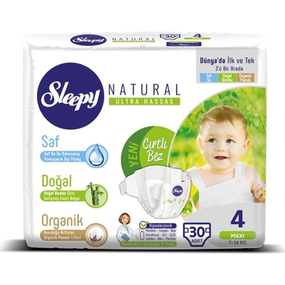 Sleepy Sensitive Bebek Bezi 4 Beden Maxi Jumbo Paket (30 Adet)