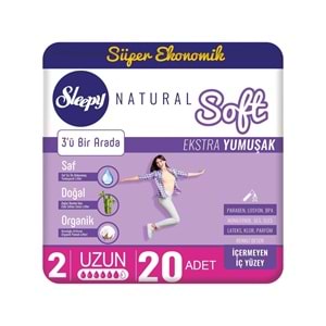 Sleepy Natural Soft Ekstra Yumuşak Uzun 20 Ped