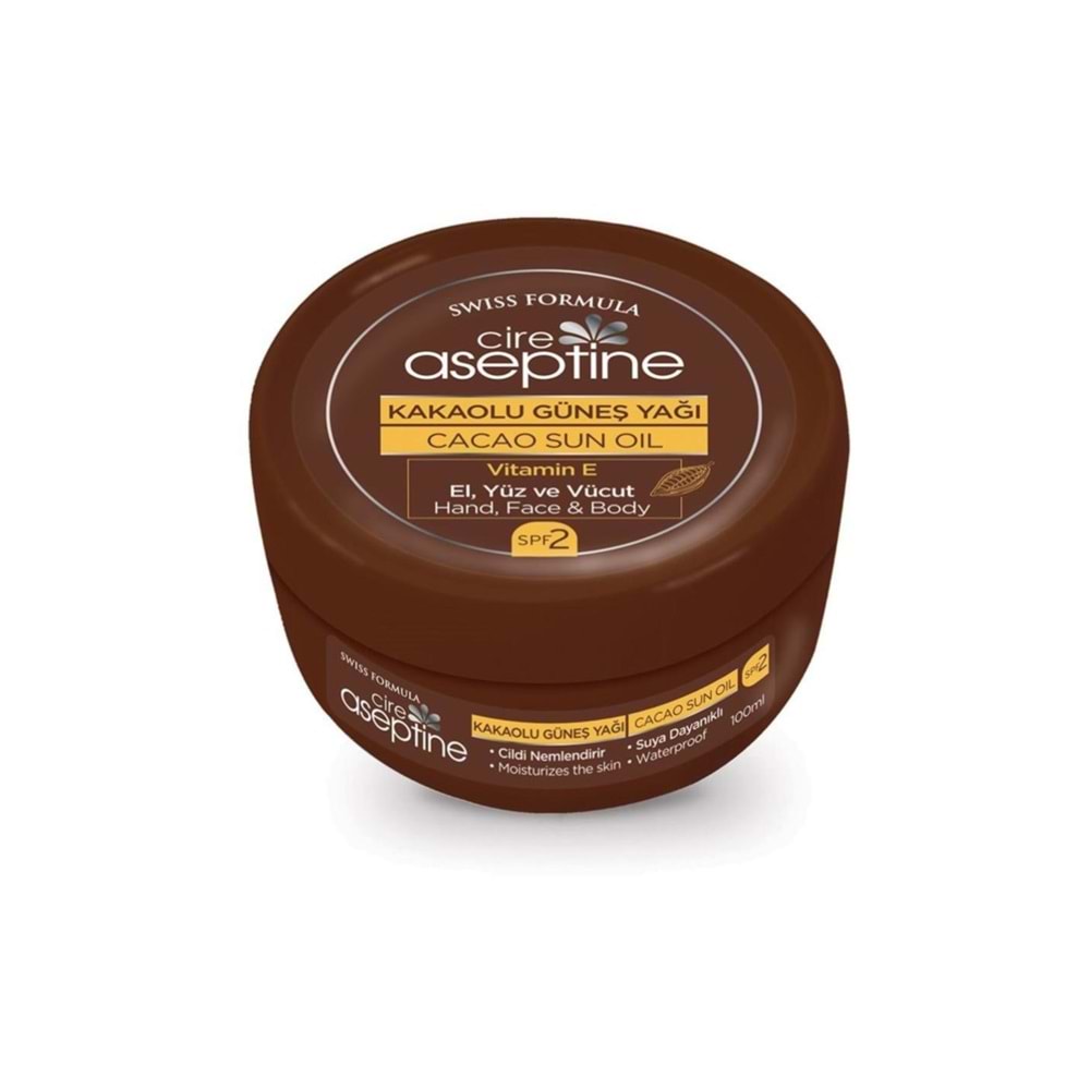 Cire Aseptine Kakaolu Güneş Yağı Spf 2 100 ml