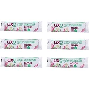 Lixo Bag Çöp Torbası Büyük Boy 65x80 Cm Mavi (6 Paket)