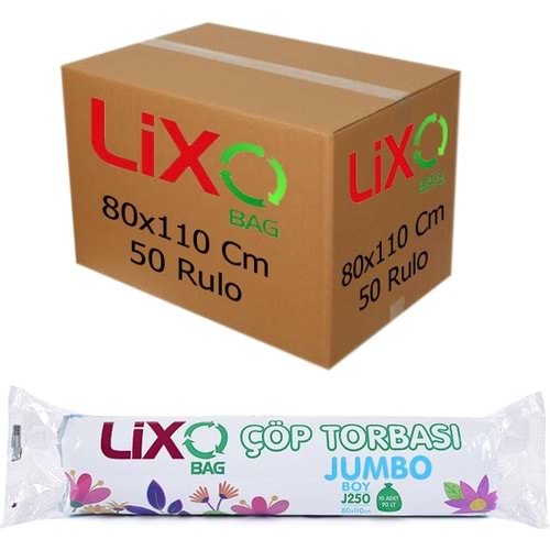 Lixo Bag Çöp Torbası Jumbo Boy 250 GR 80x110 Cm 10lu (50 Paket)