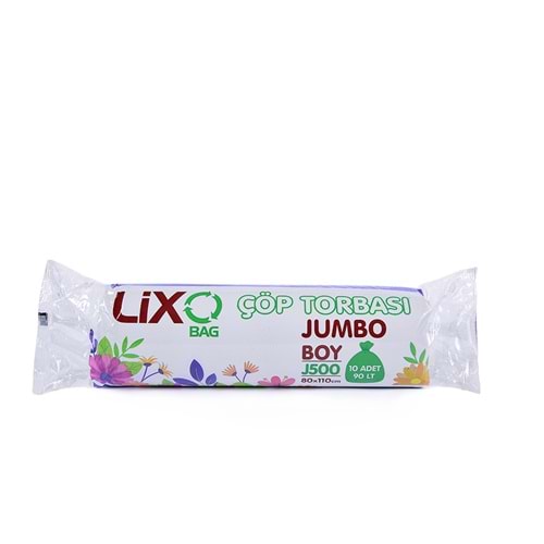 Lixo Bag Çöp Torbası Jumbo Boy 500 GR 80x110 CM (Siyah) 10 ADET