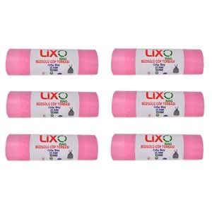 Lixo Bag Orta Boy Büzgülü Çöp Torbası 55x60 15li (6 Paket)