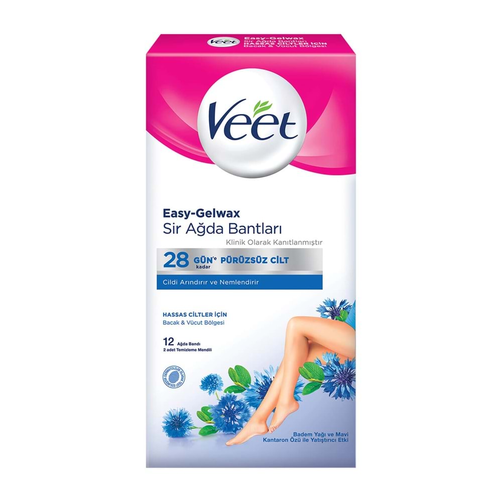 Veet Ağda Bandı 12'li Hassas Ciltler İçin