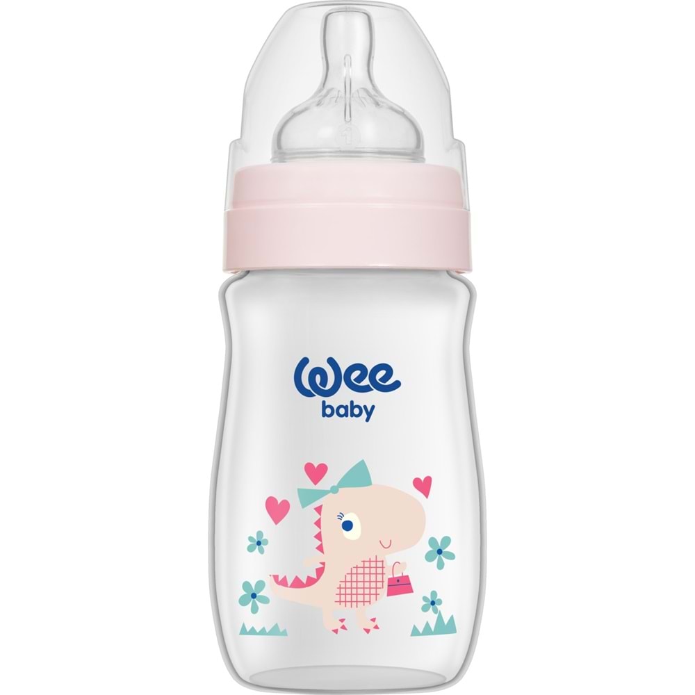 Wee Baby Klasik Plus Geniş Ağızlı Pp Biberon 250 Ml - Pembe Dinozor
