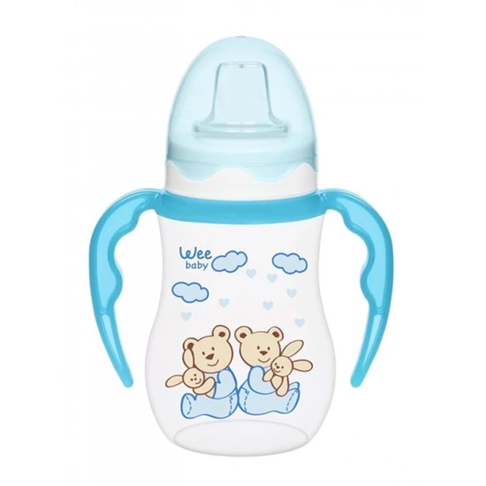 Wee Baby Akıtmaz Kulplu PP Bardak 250ml / Mavi NO:169