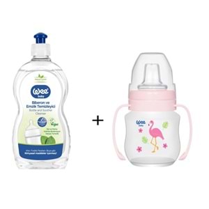 Wee Baby 346 Biberon ve Emzik Temizleyici 475 ml + Wee Baby 753 Akıtmaz Kulplu Pp Bardak 125 ml - Pembe
