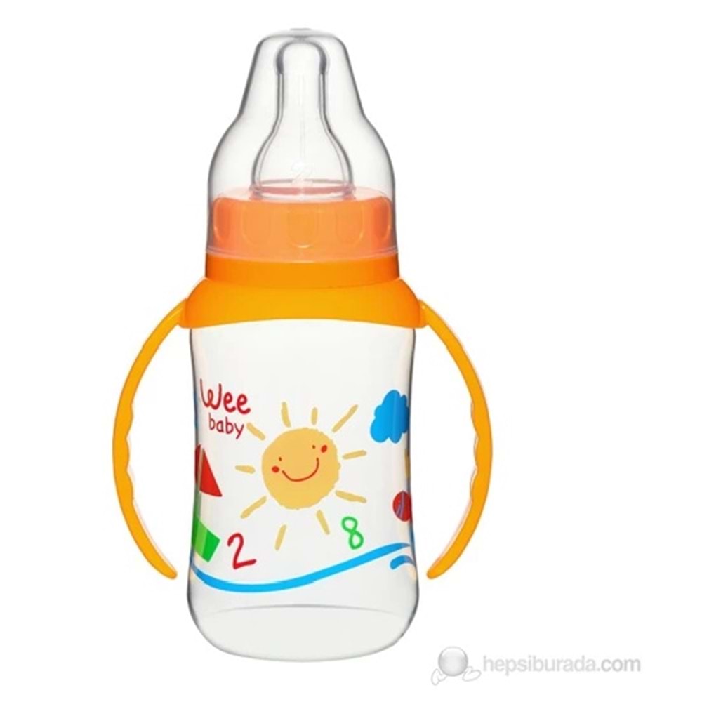 Wee Baby Baby Silikon Kiraz Uçlu Kulplu PP Biberon / 150cc