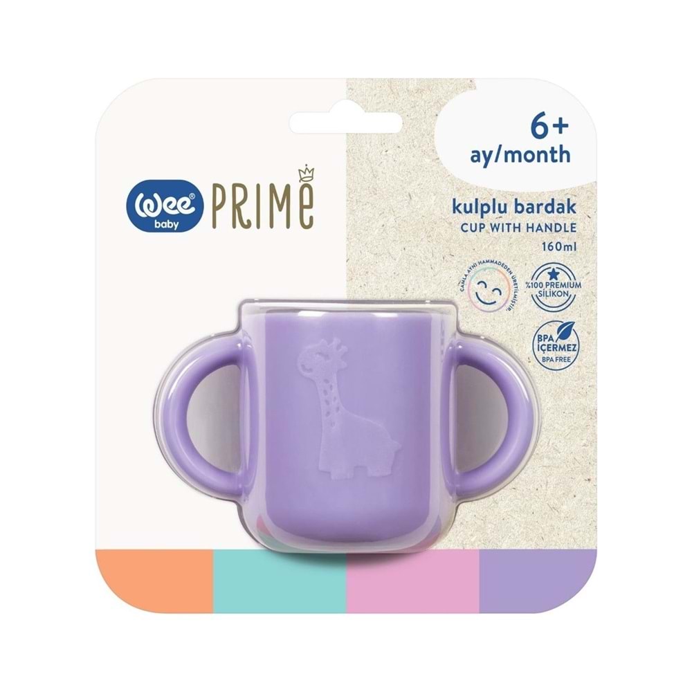 Wee Baby Kulplu Bardak Silikon Prime Mor