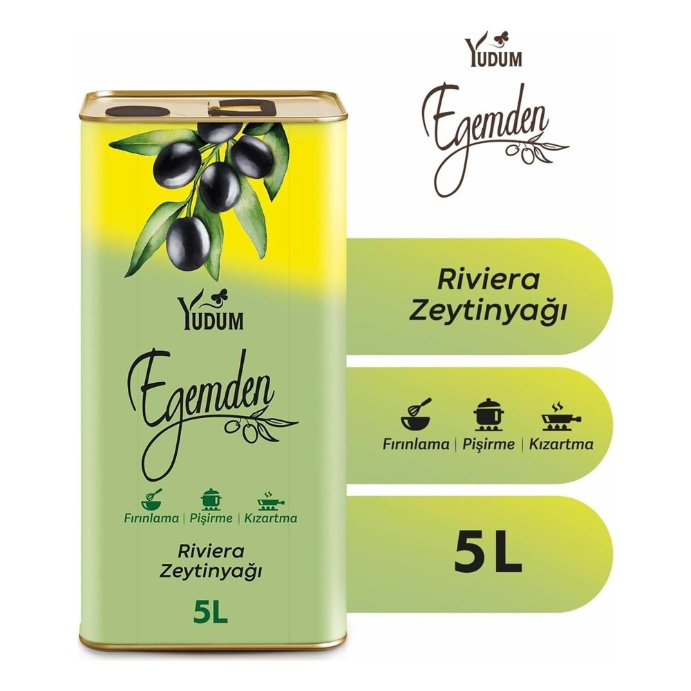 Yudum Egemden Riviera Zeytinyağı Teneke 5 LT