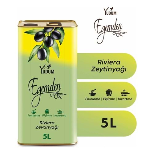 Yudum Egemden Riviera Zeytinyağı Teneke 5 LT