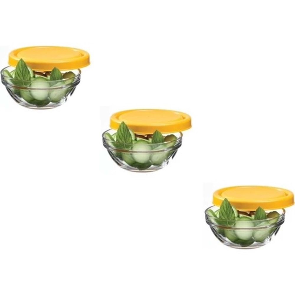 Paşabahçe Chefs Kapaklı Cam Saklama Kabı 3'lü 53553