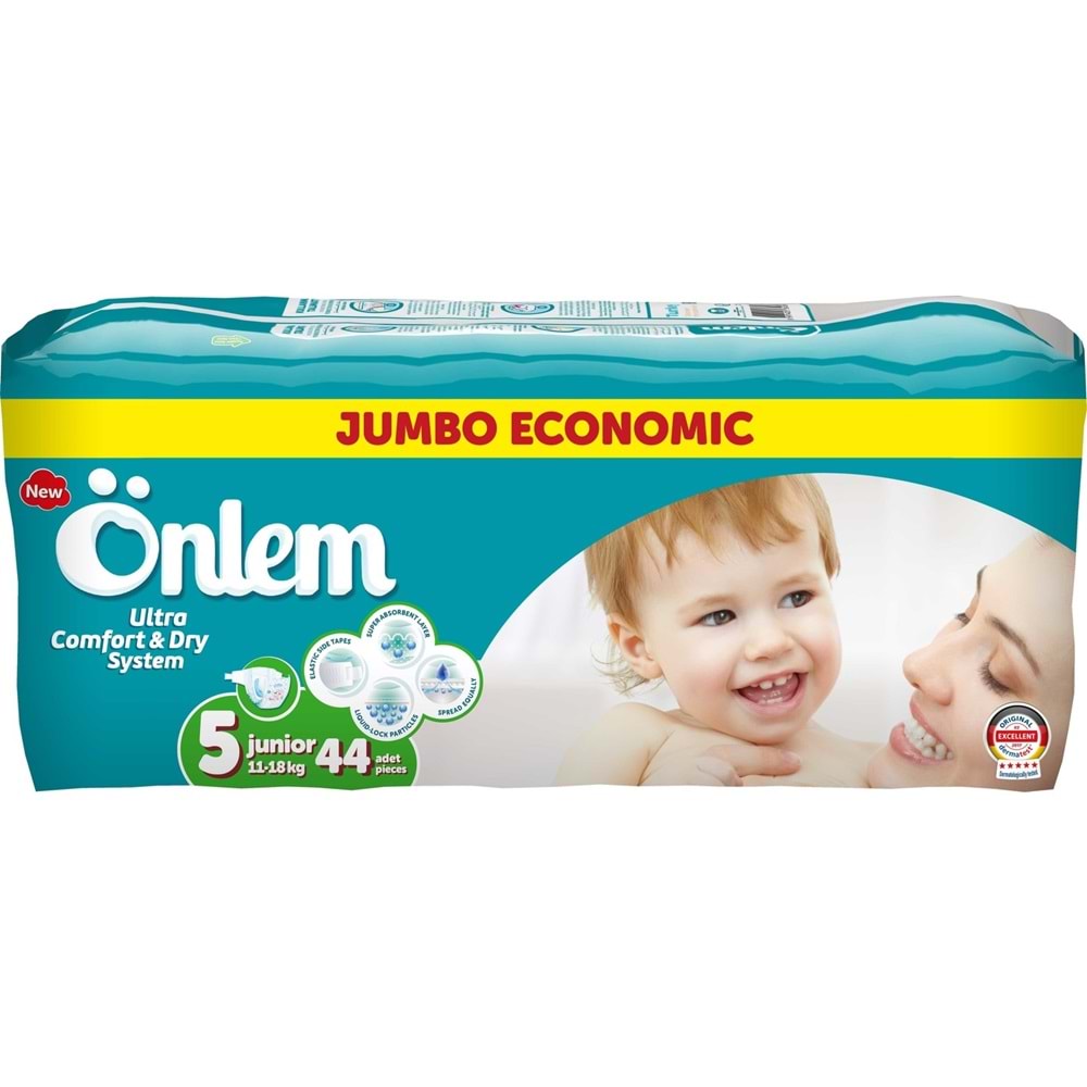 Önlem Bebek Bezi Jumbo Paket Junior 44 Adet (11-18 kg)