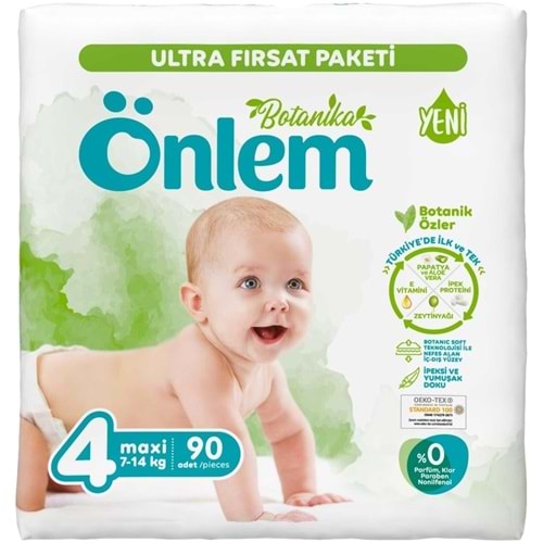 Önlem Bebek Bezi Botanika Ultra Fırsat Pk Beden: 4 (7 - 14 Kg) Maxi 90'lı