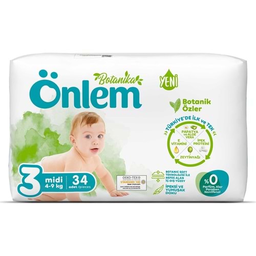Önlem Botanika Bebek Bezi Avantaj Paket Midi 34’lü (4-9 Kg)