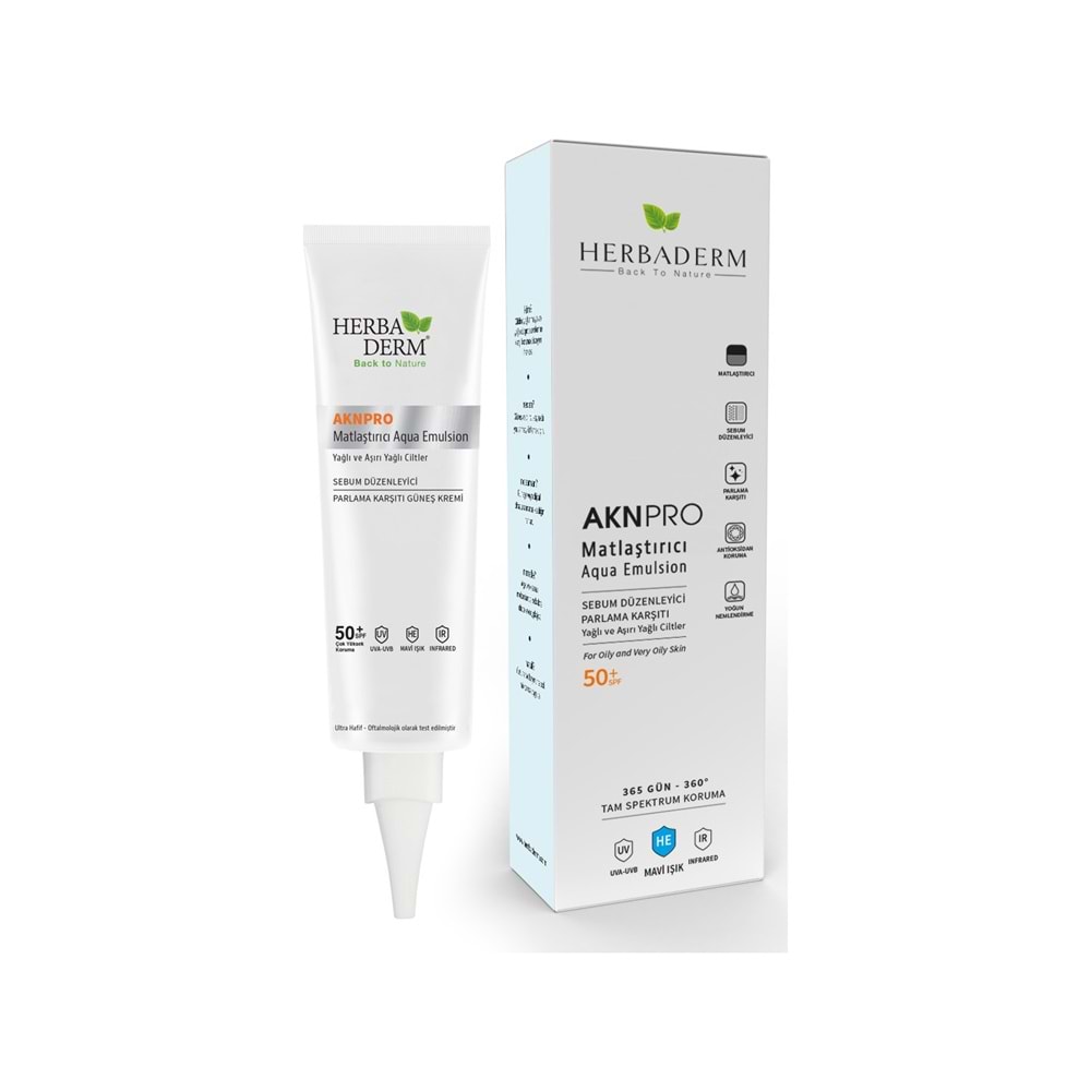 Herbaderm Aknpro Tam Spektrum Koruma Sebum Düzenleyici Yağlı Cilt Renksiz