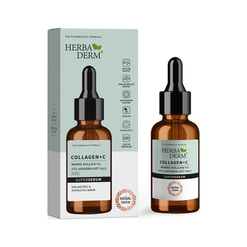 Herbaderm Superserum Collagen+Vitamin C (Marine Kolajen %3, Etil Askorbik Asit %0,5) 30 ml